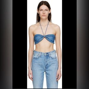 rag & bone Blue Denim Bandeau XS